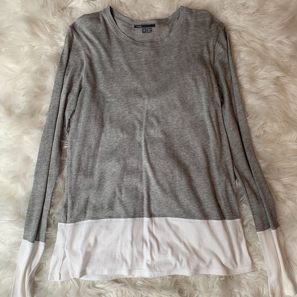 Vince size small 2 tone long sleeve shirt